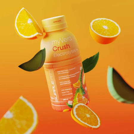 MYVERA CRUSH Electrolytes + | Complément alimentaire avec édulcorants en bouteilles unidose de 285 ml (lot de 6) - 1710 ml