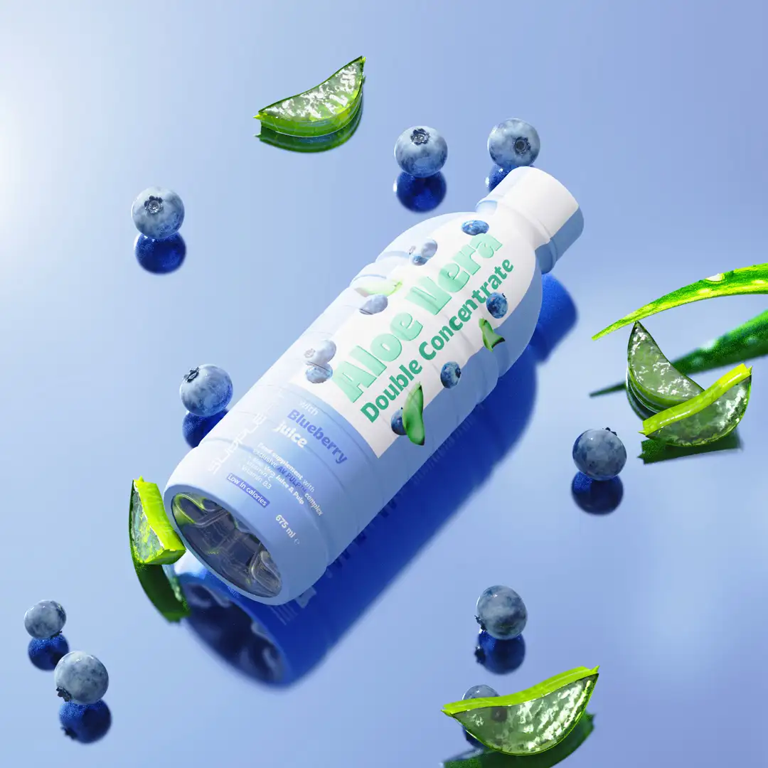 ALOE VERA jus et pulpe avec jus de Myrtille - 675 ml